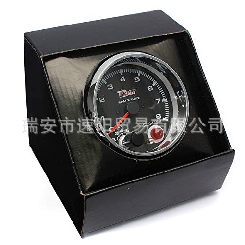 3.75英寸七彩黑色面电镀壳汽车转速表,汽车仪表改装赛车仪表