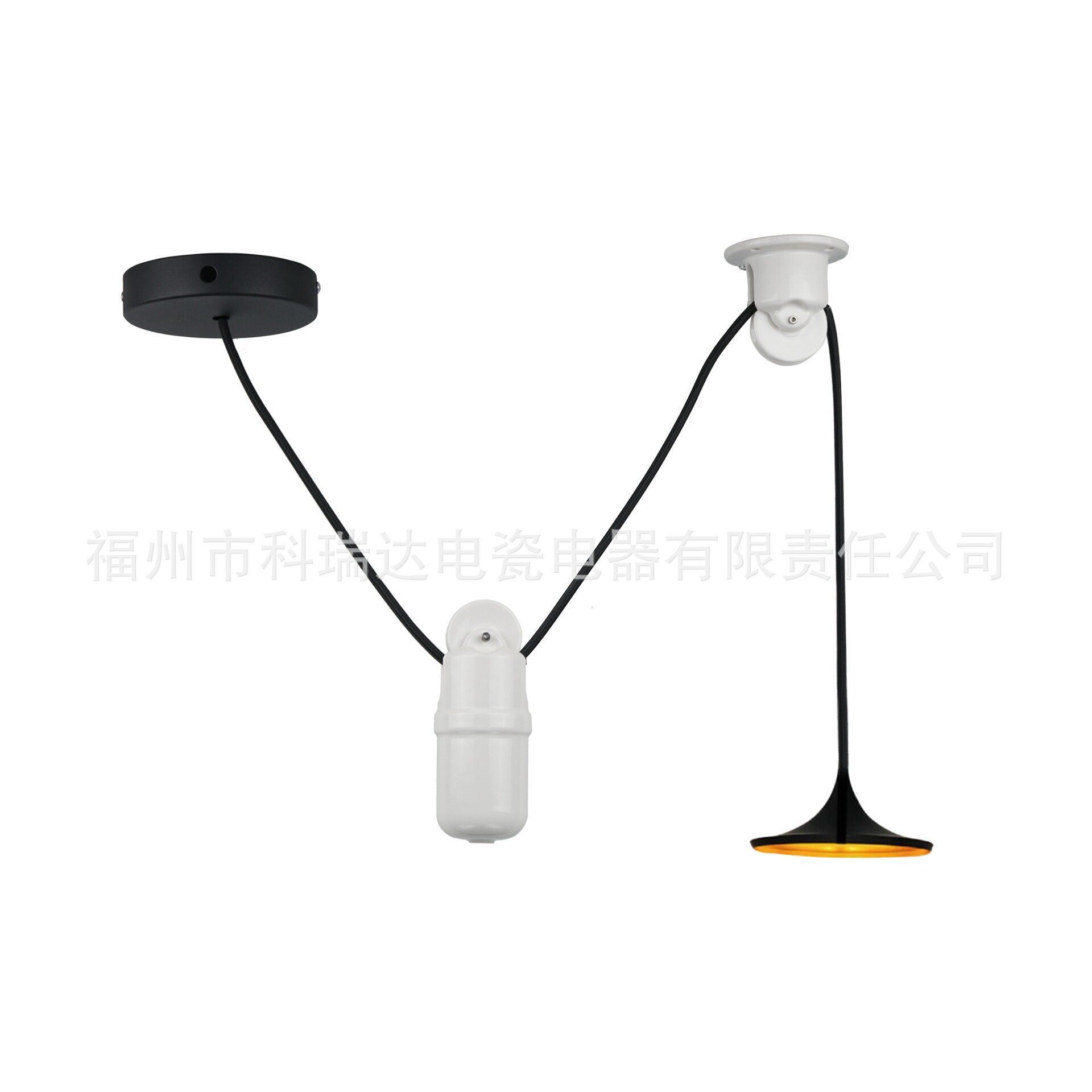 吊灯升降滑轮陶瓷耐高温高频瓷灯具高度调节器绳吊升降器DIY配件图片