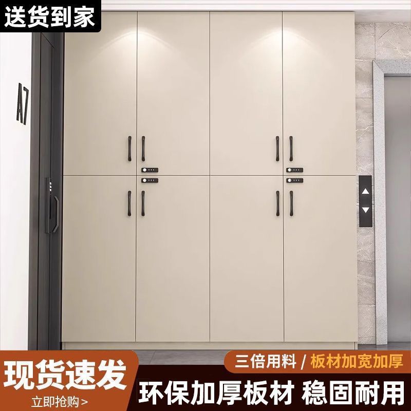 带锁防盗鞋柜家用门外储物柜楼道简约收纳走廊储物柜室外门口鞋柜图片