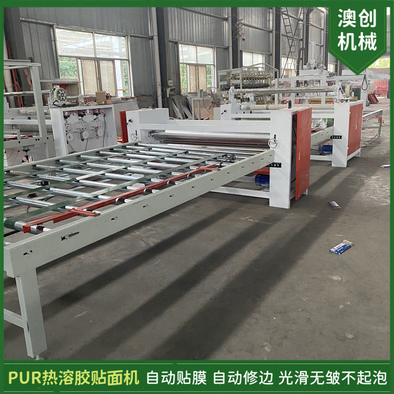 卫生间隔断蜂窝板防火板PUR贴面机 牛皮纸卷对卷双面涂胶贴面机图片