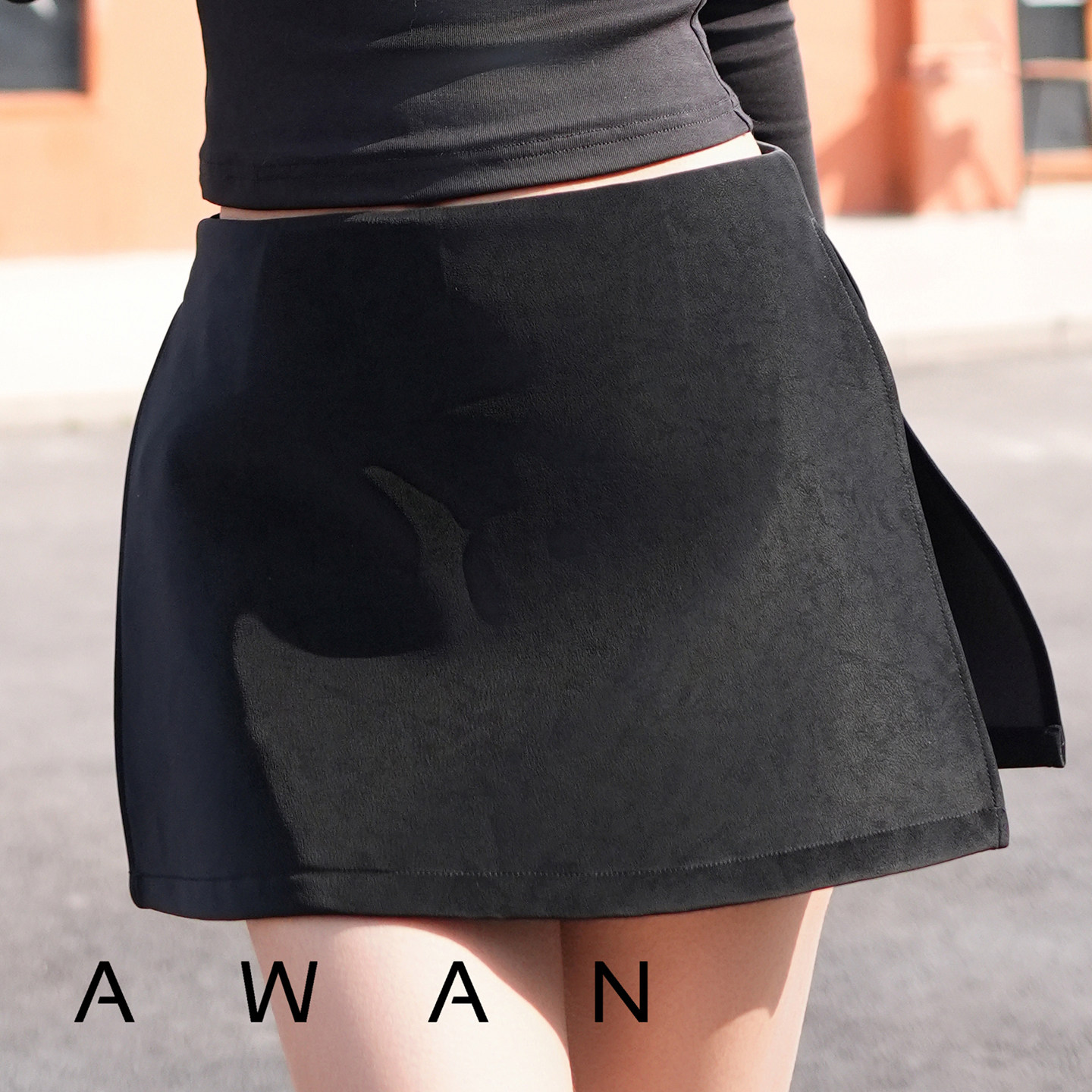 NIAW AN袅安【晴日半步】裙裤休闲百搭短款无弹麂皮半身裙
