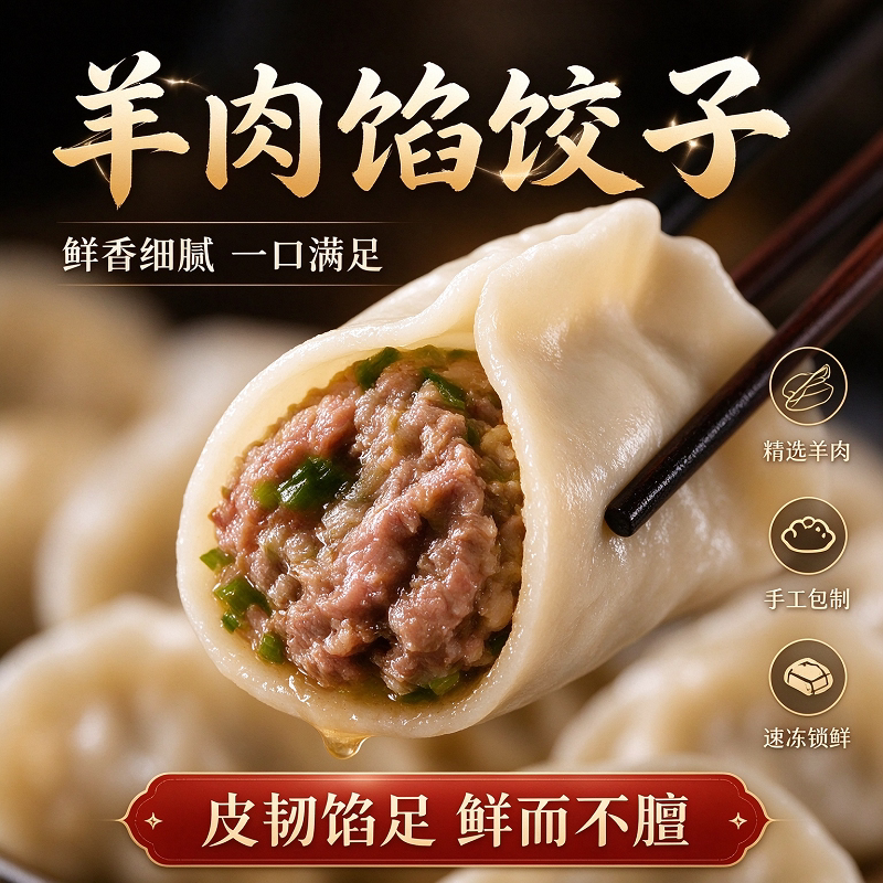 【到手5包】整箱手工爆汁牛羊肉饺子皮薄馅大一口爆汁-jsq