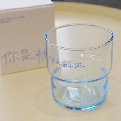 黑门大房子同款手写玻璃杯ins风