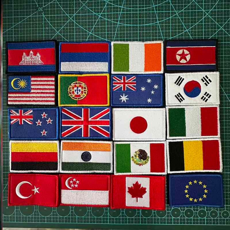 魔术贴背包专用世界旗刺绣臂章章贴章英国美国加拿大韩国美国