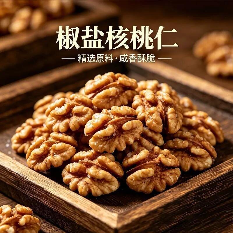 【下单立减30 19.9拍一发三】新货椒盐咸味核桃仁炒熟核桃仁50Z