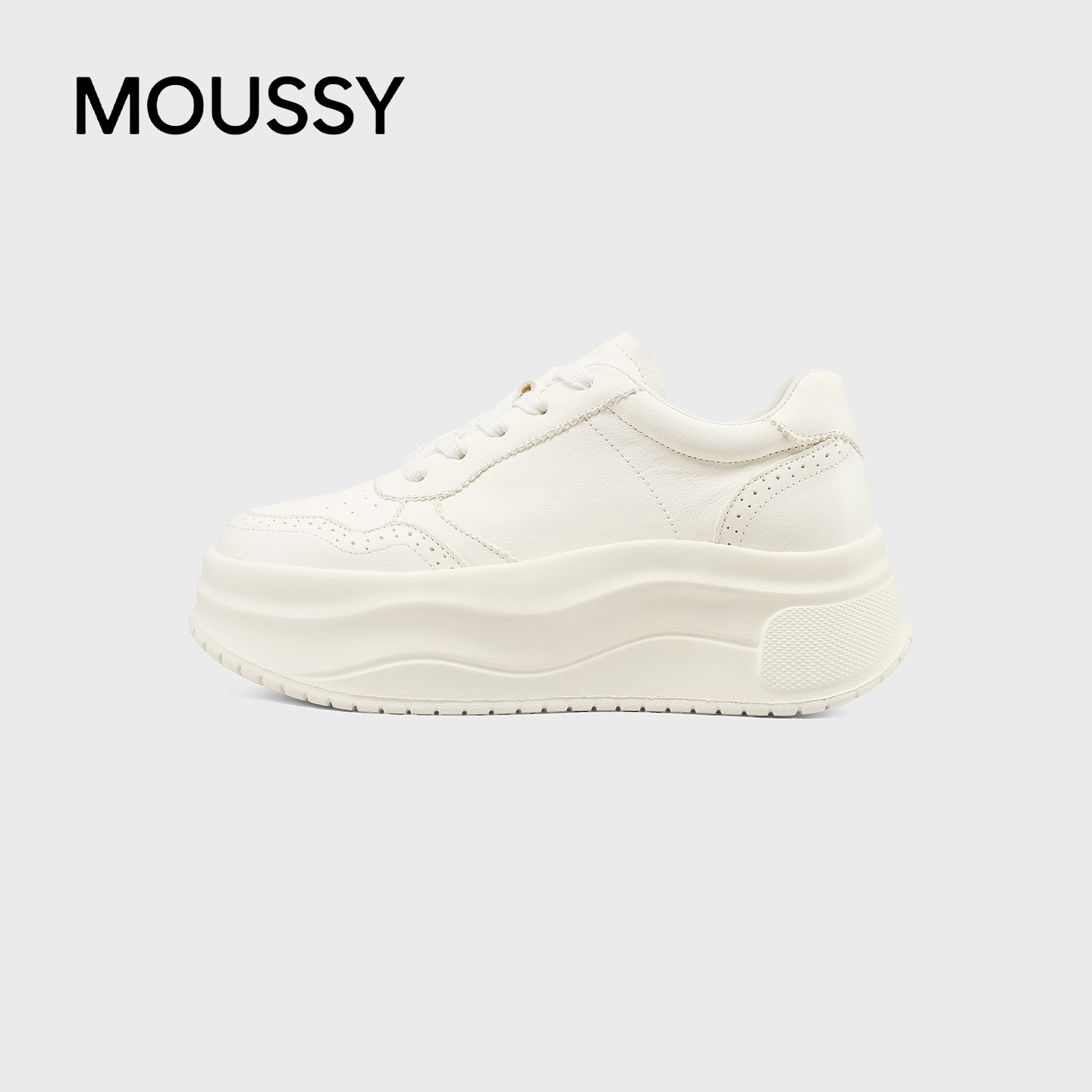 MOUSSY女款厚底增高舒适板鞋