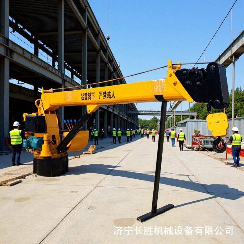 船吊机5吨电动伸缩臂小型船用起重机夹板固定式液压吊机