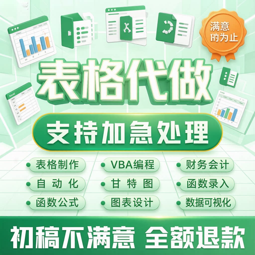 表格制作excel代做设计数据其它设计服务
