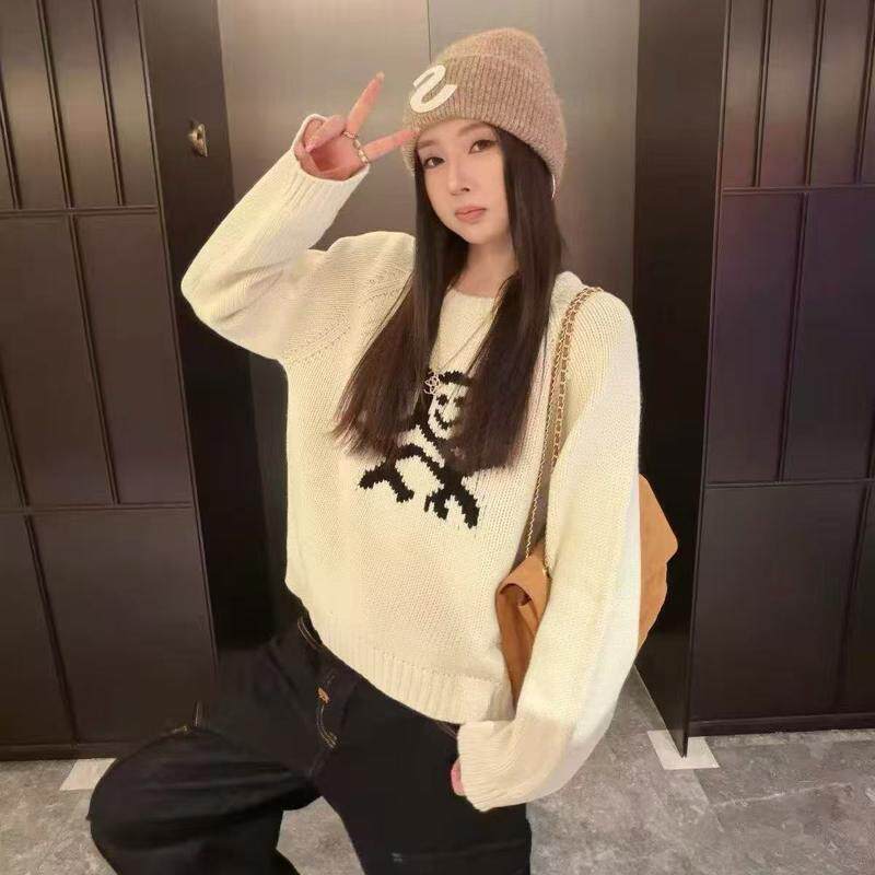 潮牌同款火柴人毛衣女秋冬2026新