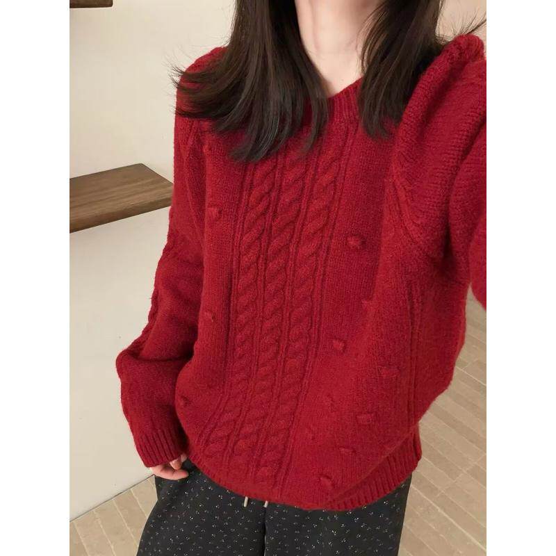 冬天衣服多巴胺女加厚麻花毛衣秋