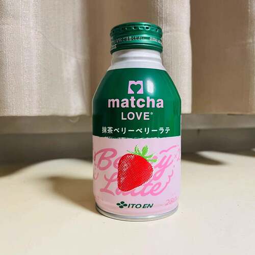 日本进口伊藤园ITOEN牛奶草莓味抹茶拿铁饮料Matcha LOVE 280ml