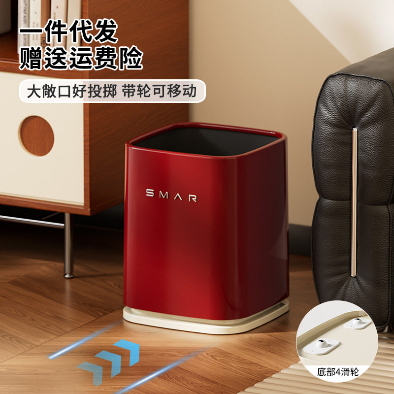 大号双桶可移动带轮垃圾桶｜客厅图片