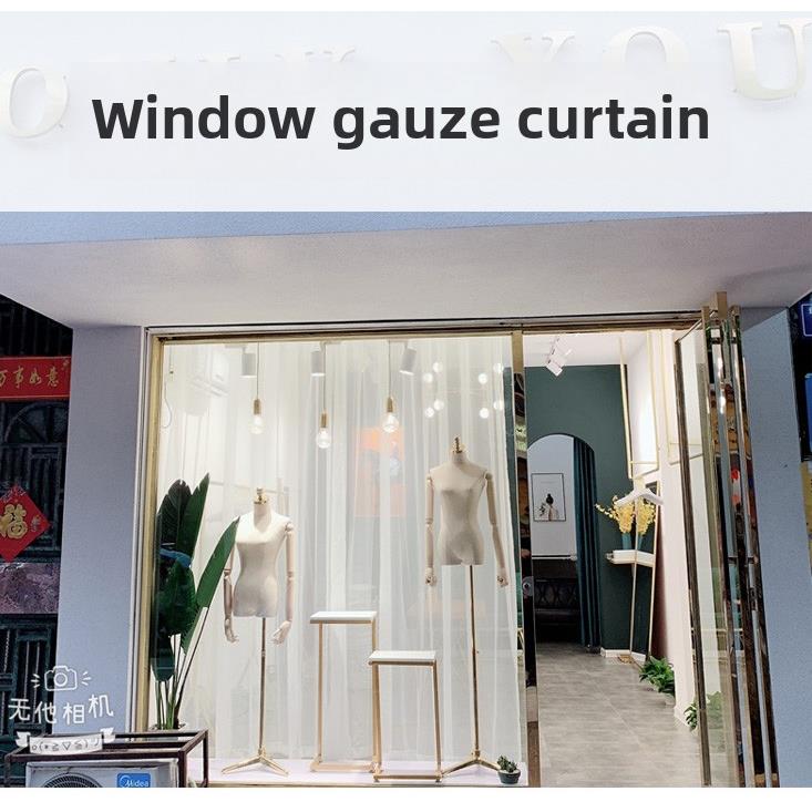 女装服装店服装店窗帘装饰玻璃挡色背景窗帘流行于白纱窗帘简约