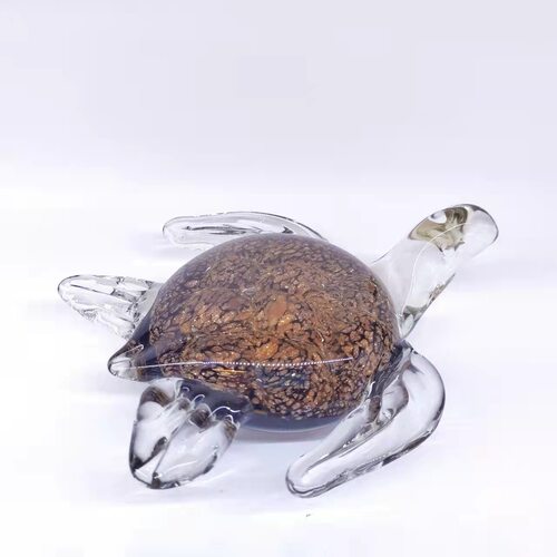 创意轻奢玻璃海龟摆件玻璃工艺品电视柜书桌装饰摆件特色纸镇