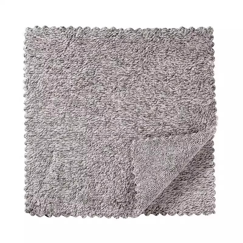 珊瑚绒双面抹布加厚洗碗巾条纹水波纹竹炭家用百洁布厨房用品图片