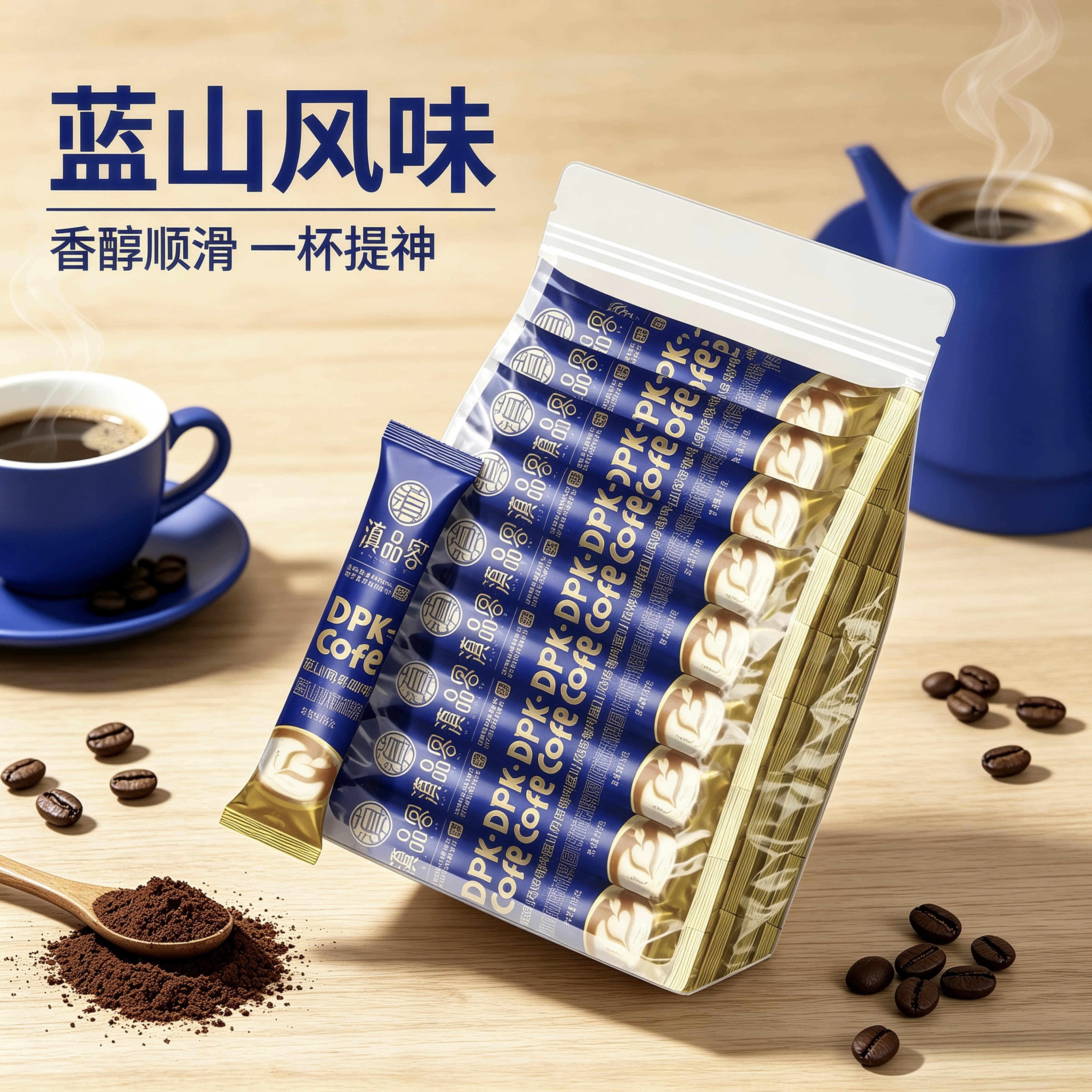 农科院咖啡三合一速溶咖啡云南小粒咖啡蓝山咖啡15g条装