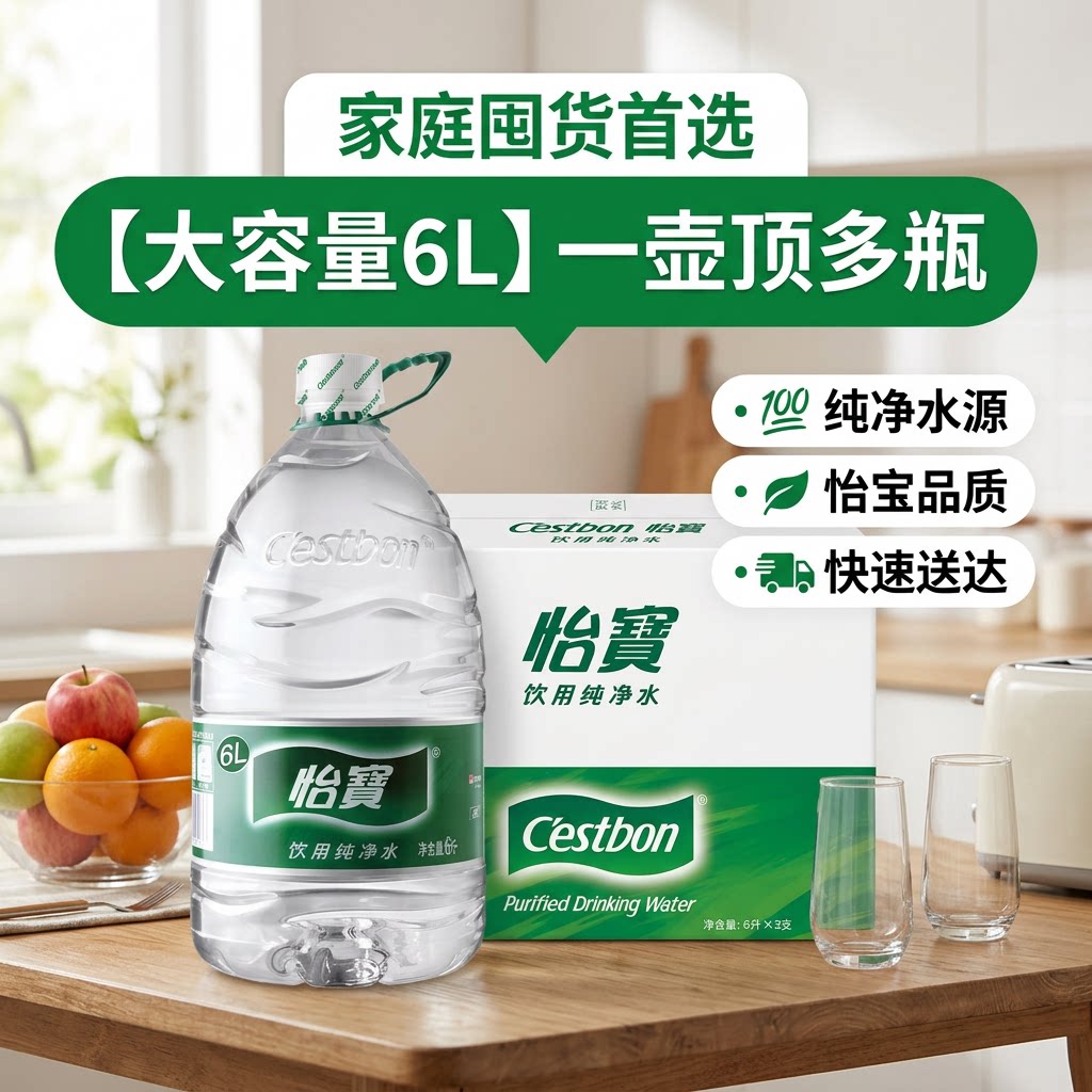 怡宝6L*3桶纯净水泡茶煮饭煲汤图片