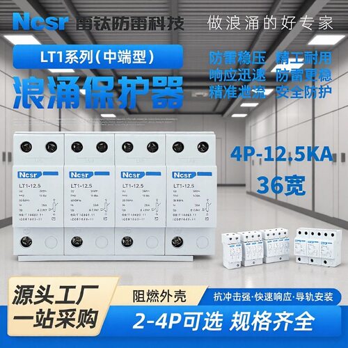 4P-LT1-12.5浪涌保护器一级防雷三相电泳保护器防雷器工业级浪涌