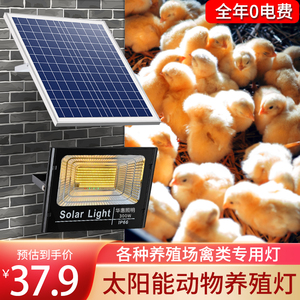led太阳能暖光养殖灯超亮暖黄光灯鸡舍鸡棚猪场照明太阳能节能灯