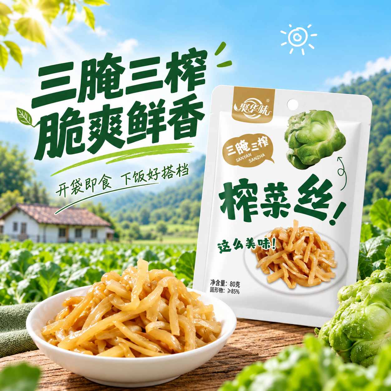 聚华味四川榨菜80g袋装咸菜下饭