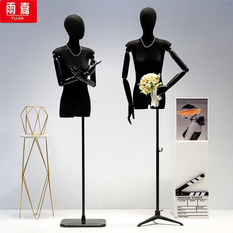 黑色扁身模特道具平胸韩版半身橱窗陈列女装服装店模特展示架全身