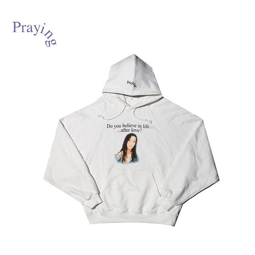 Praying印花拉链连帽卫衣26秋