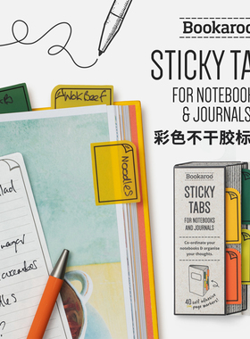 彩色不干胶标签贴英国IF文创Bookaroo便利贴纸手帐索引ins风文具