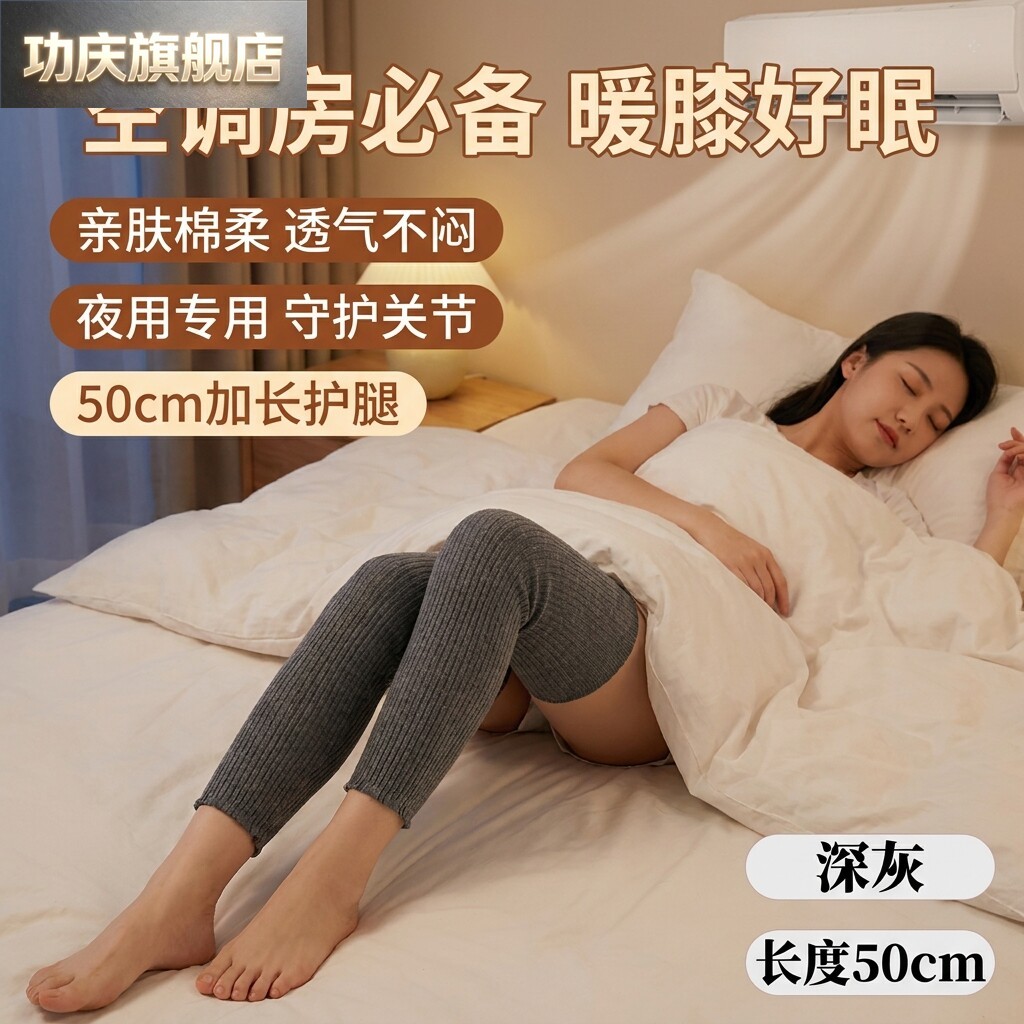 护膝睡觉专用夜用夏天晚上穿的宽松孕妇产妇月子护腿套老寒腿保暖
