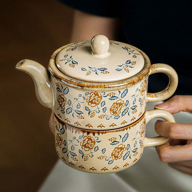 巷子尾〖原创设计〗一人独饮小茶具女士一壶一杯套装陶瓷茶壶茶杯