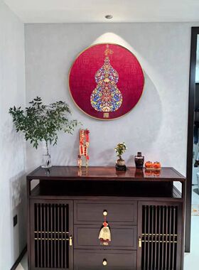 S5479新中式百福图葫芦玄关装饰画走廊过道入户墙喜庆寓意好葫芦6