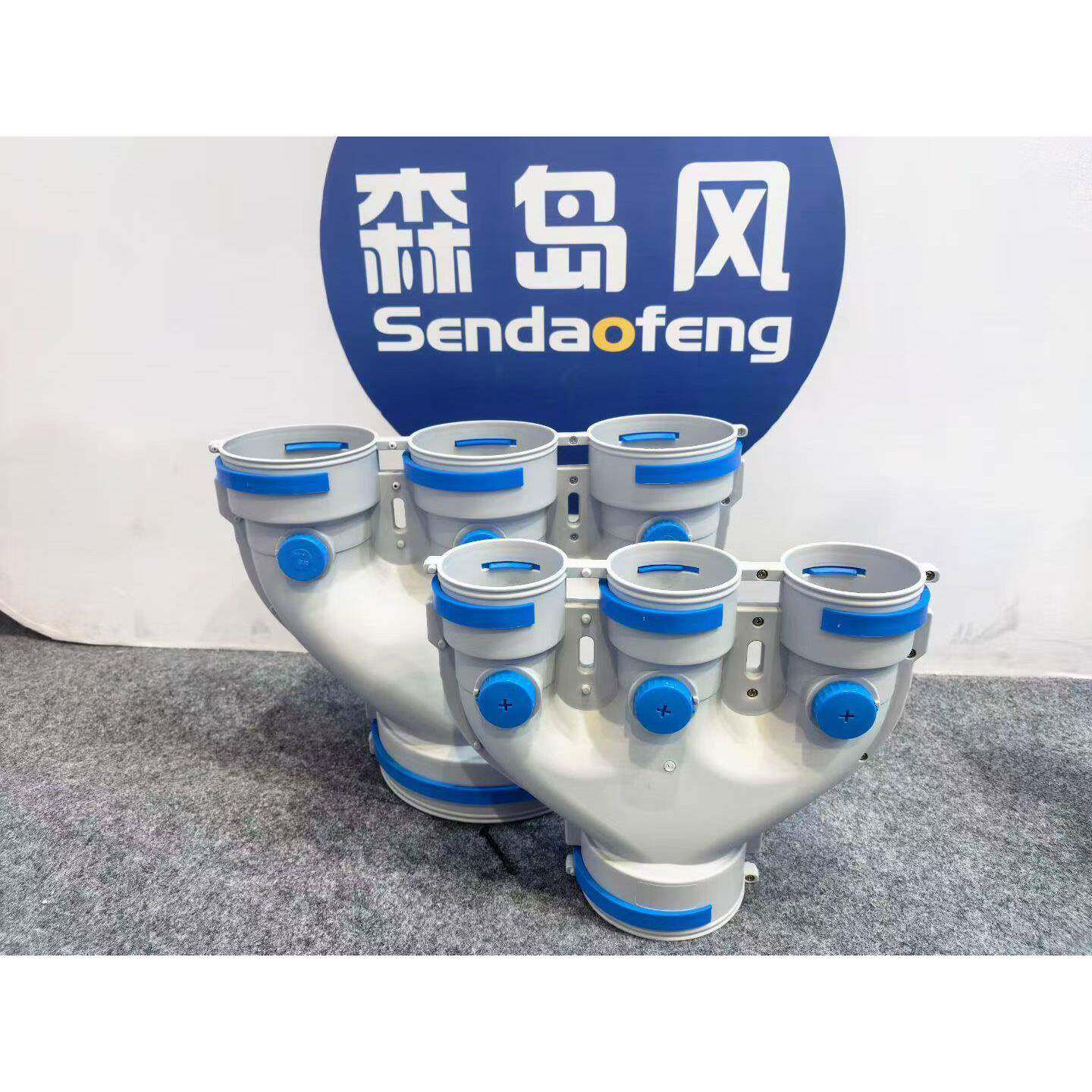 新风系统PE管分风箱PE管分支器五孔分风箱新风消音箱新风章鱼风箱