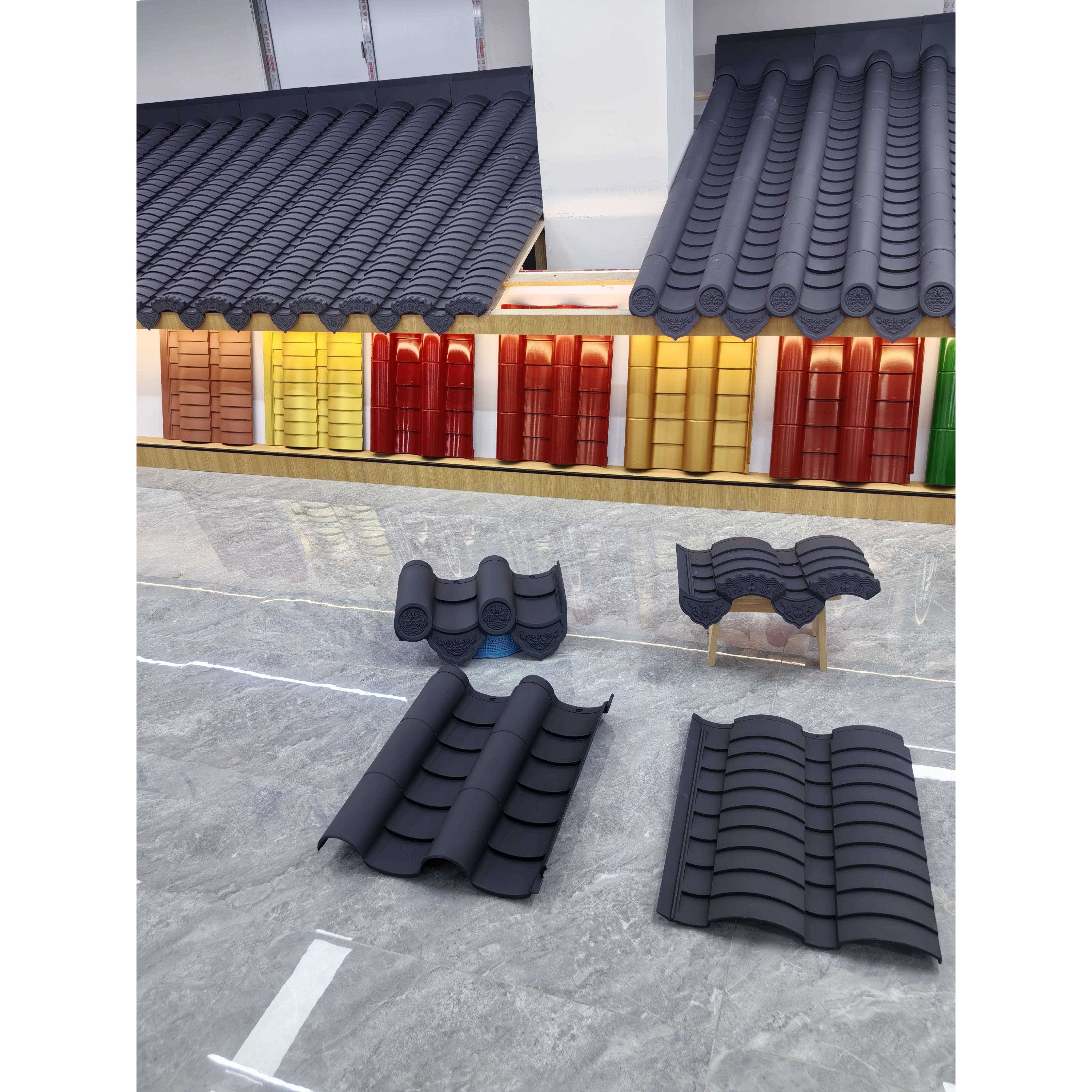 模压瓦高分子仿古一体瓦树脂瓦屋顶琉璃瓦别墅装饰玻璃瓦片围墙瓦