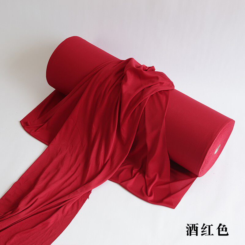 红色婚庆吊顶双面弹力布整卷装饰布幔牛奶丝礼堂布置纱幔波浪布料