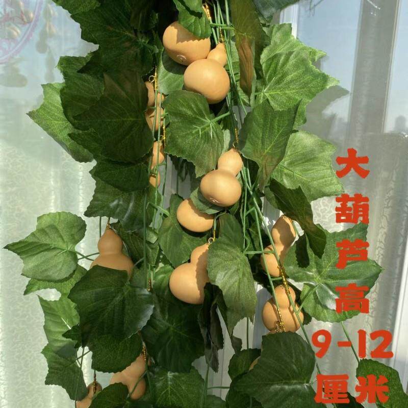 天然真大葫芦高9-12厘米仿真绿叶藤条造景天花板吊顶装饰管道缠绕