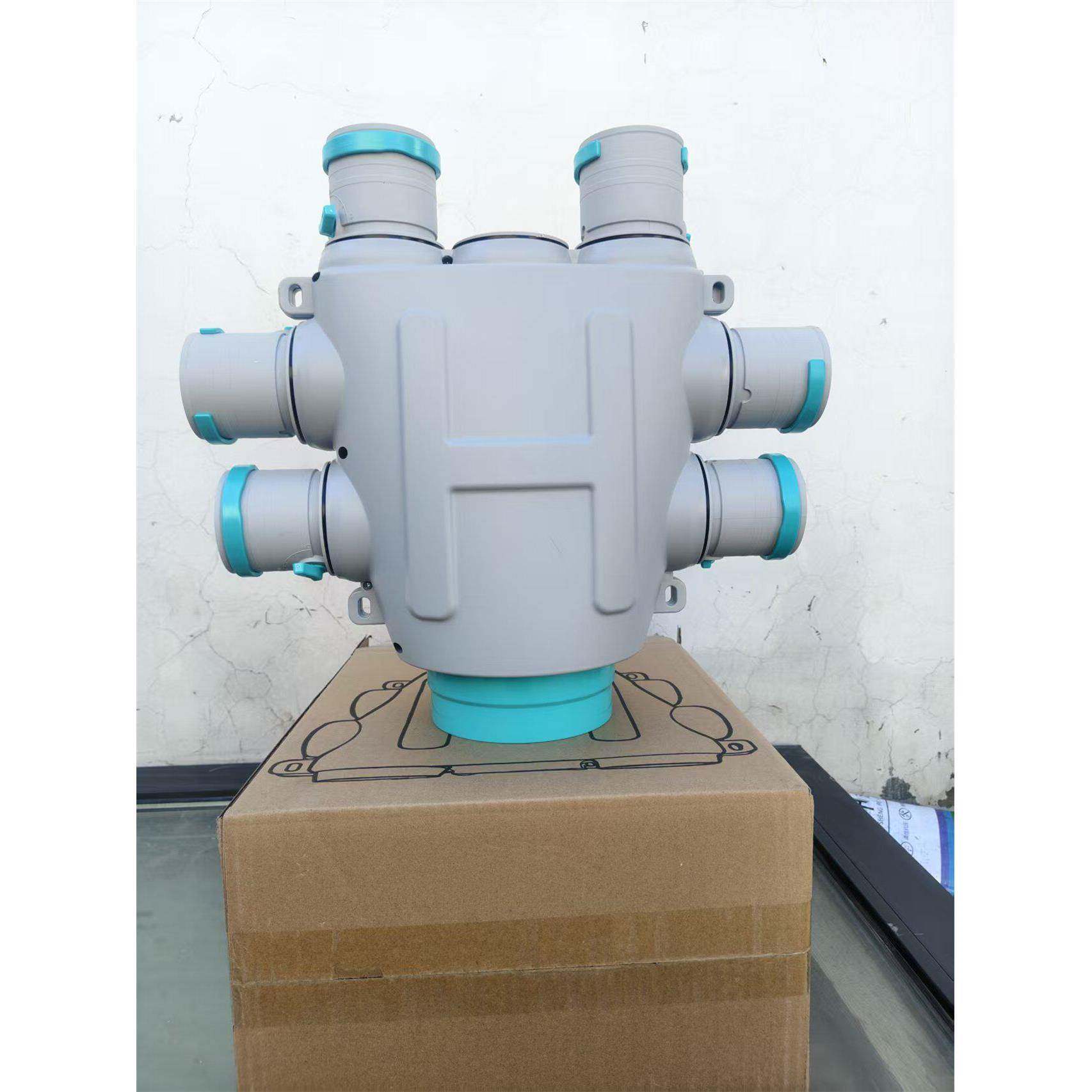 特价优惠款ABS顶送分风箱新风系统PE分支器波纹管进风出风分75口