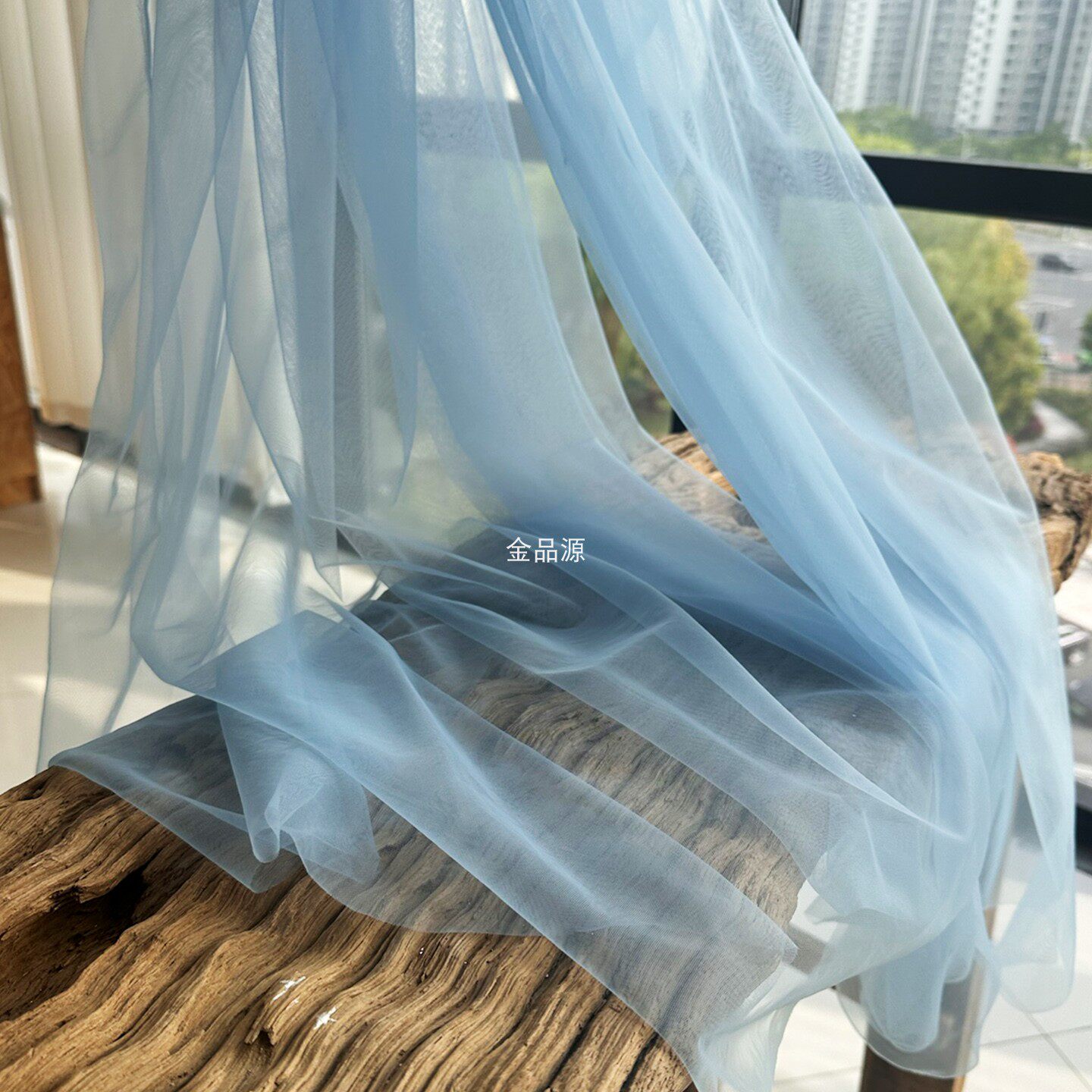 天蓝色加密超柔软网纱布料婚礼宴会场景布置纱幔婚纱礼服薄纱面料