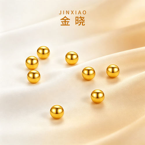足金999古法硬金光面转运珠