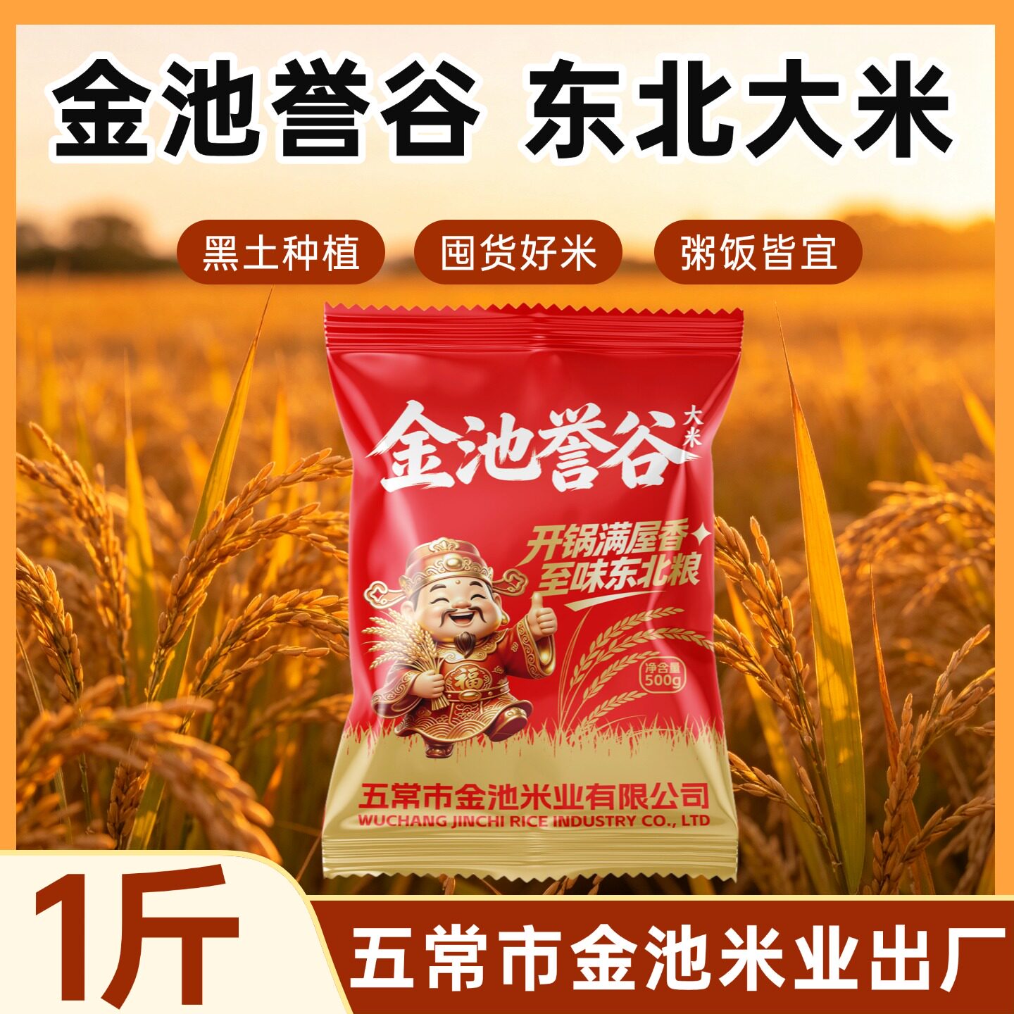 五常市金池米业出产东北大米500g