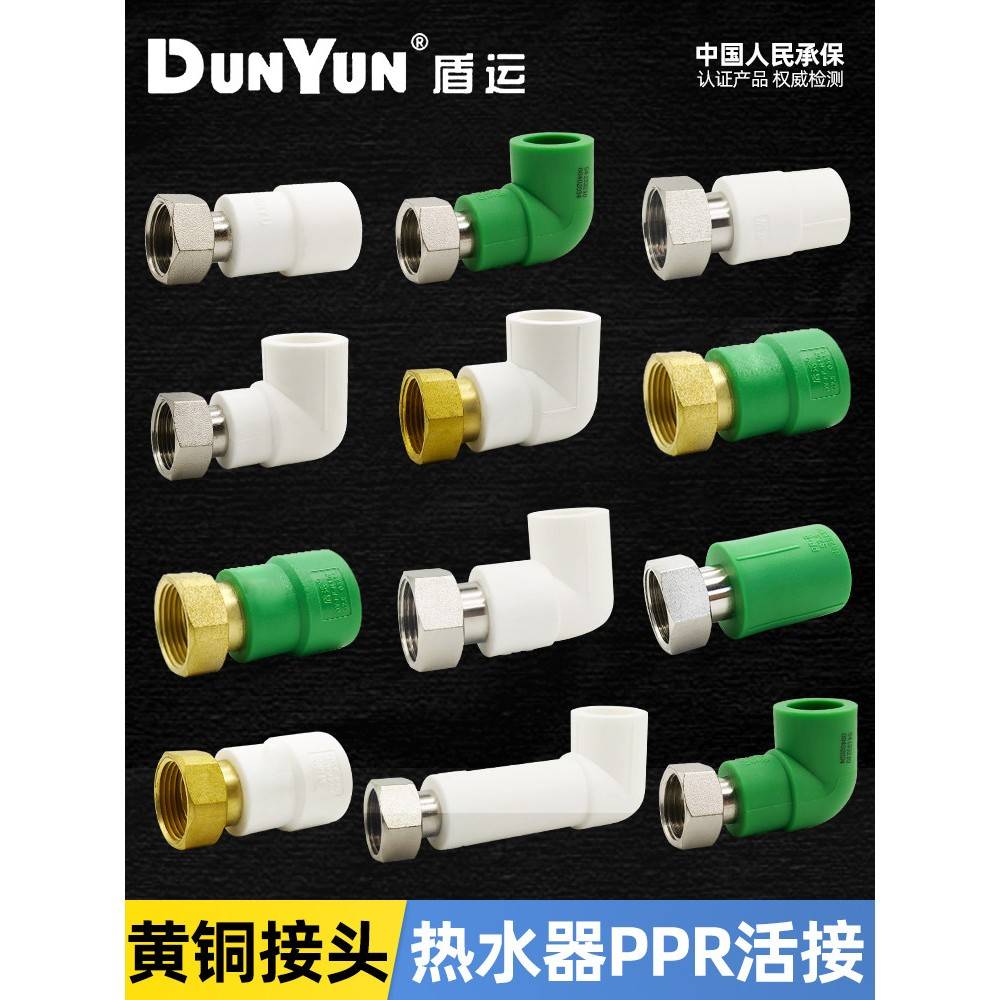 盾运PPR活接头内丝4分6分热水器20直接25弯头32热熔PPR水管配件