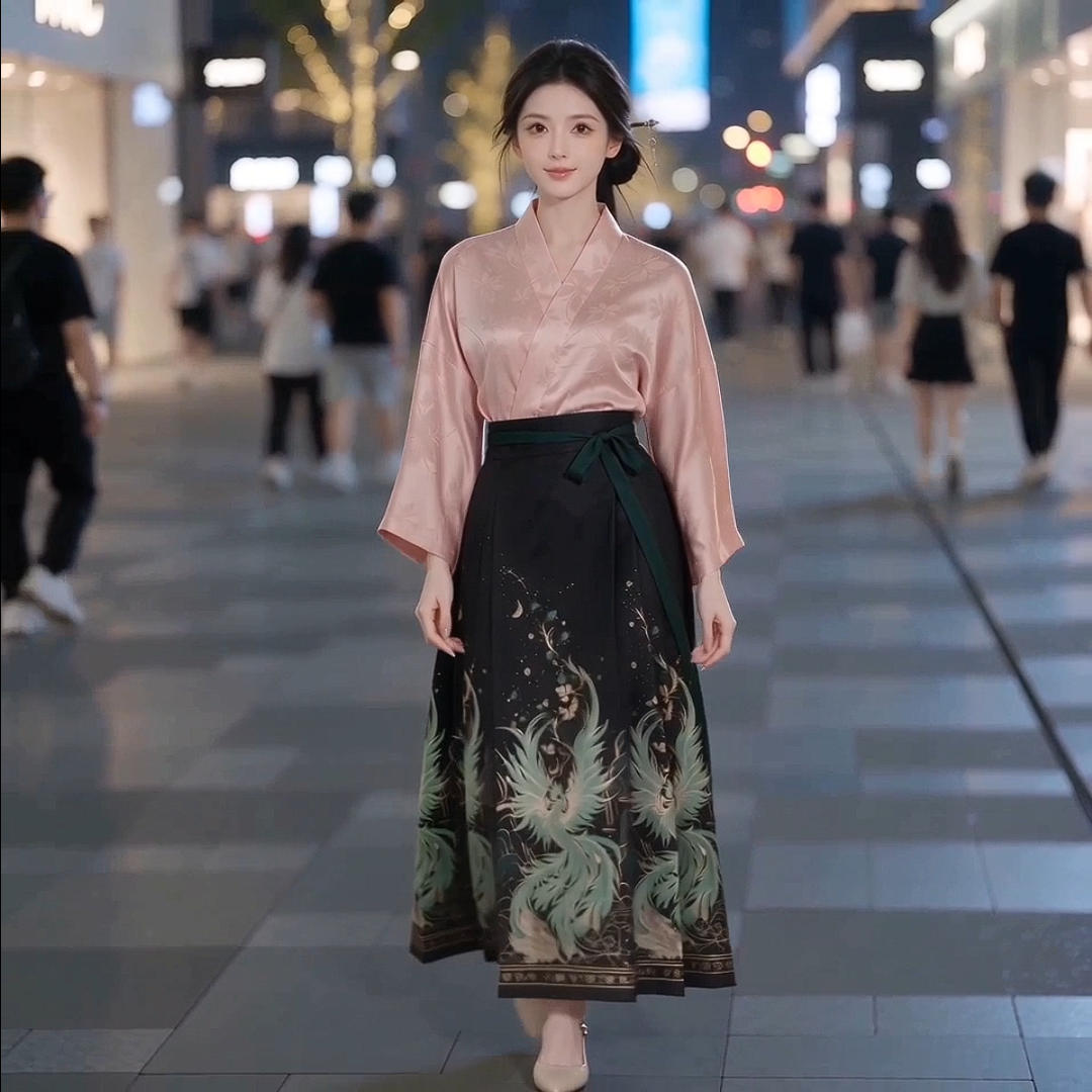 提花交领右衽汉服上衣女日常通勤国风新中式衬衫马面裙