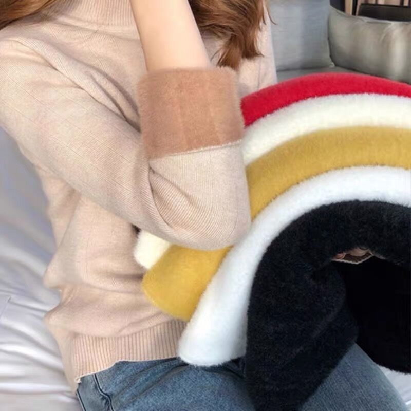 加绒毛衣女秋冬加厚一体