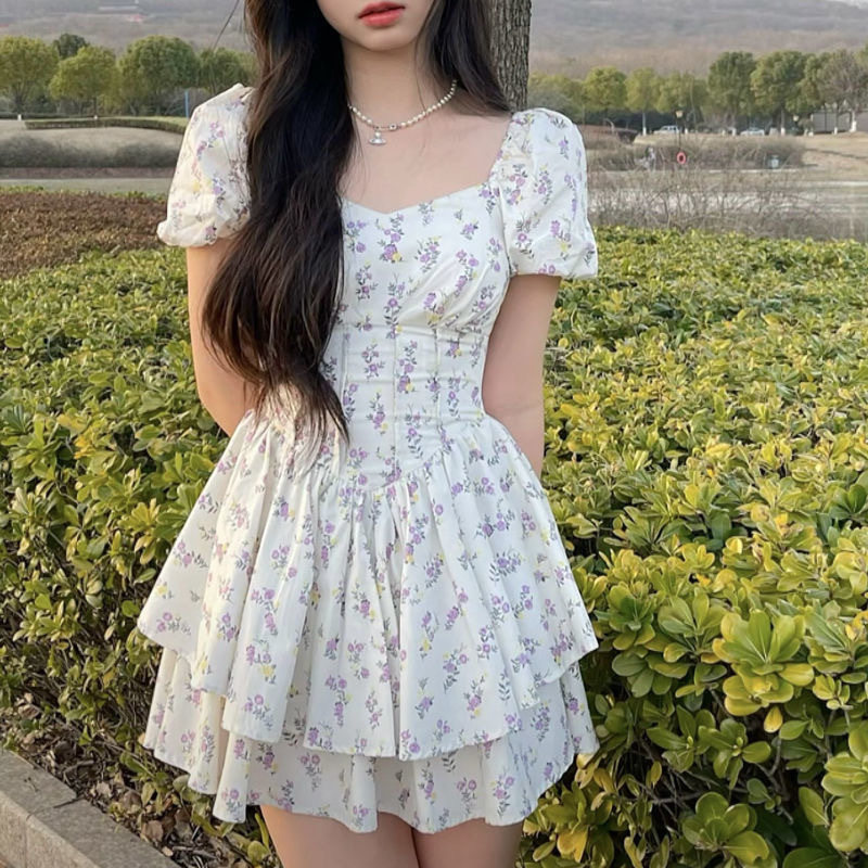 夏季温柔少女法式碎花葡