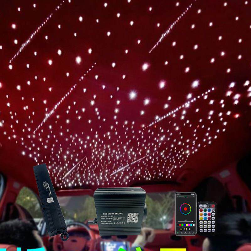 汽车星空顶改装车内饰顶棚滚轮转动光纤灯流星机车载LED声控闪烁