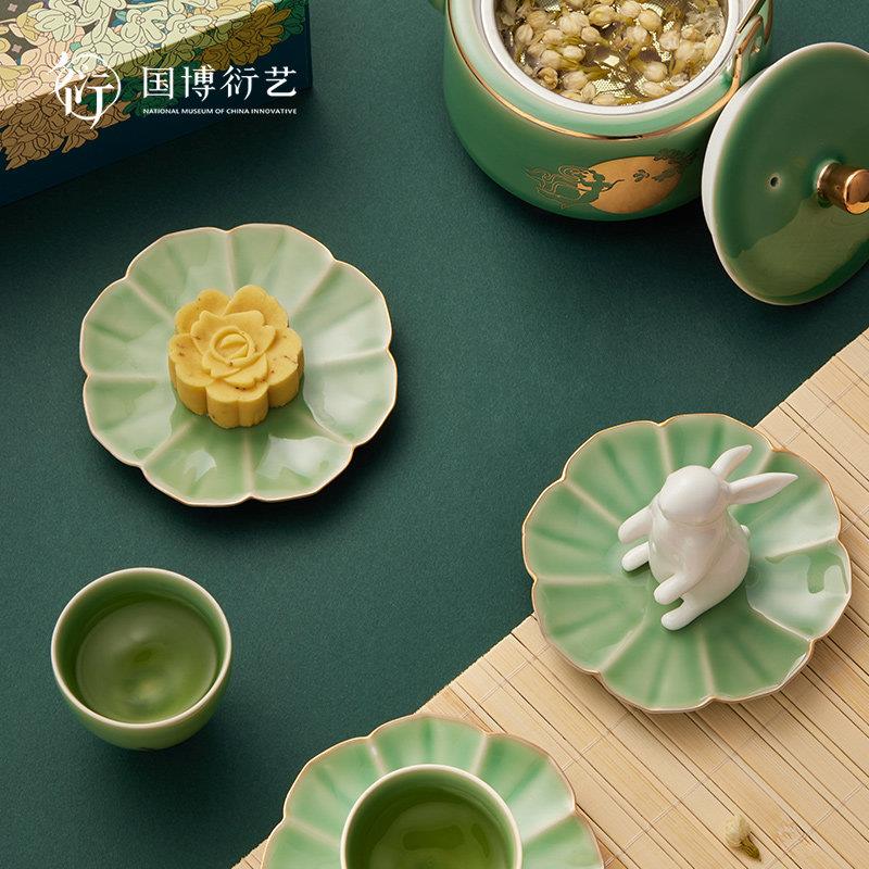 中国国家博物馆花好月圆茶具礼盒套装创意国潮新婚茶具高端送朋友