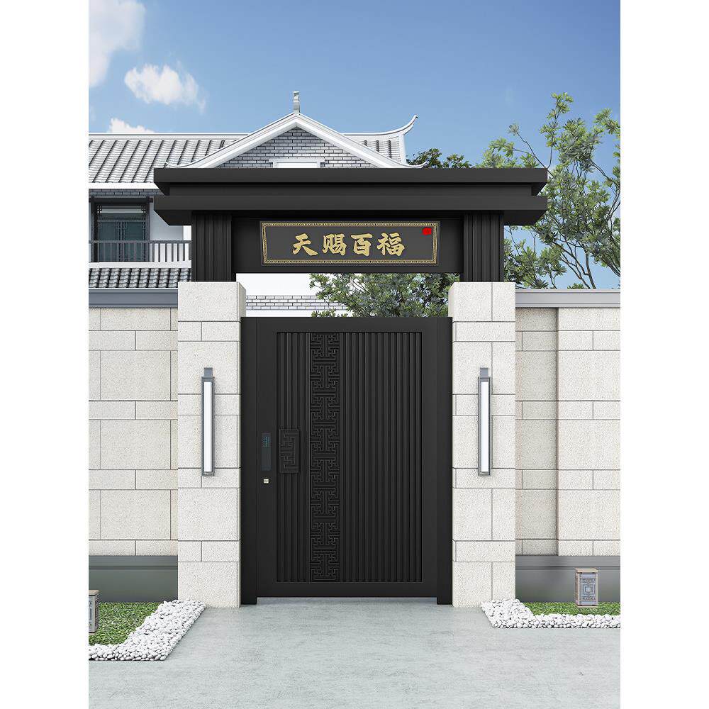 铝合金室外不锈钢花园入口门铁门单、双门庭院门电动别墅庭院门