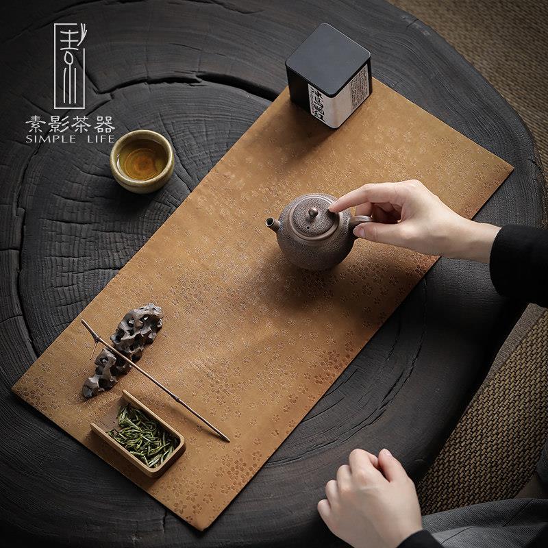 香云沙手工茶席新中国禅宗茶道干泡席茶桌茶桌旗茶席茶布短款