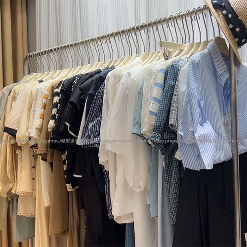 衣架服装店专用女装实木高档衣撑奶白色I米白榉木防滑裤夹套装定