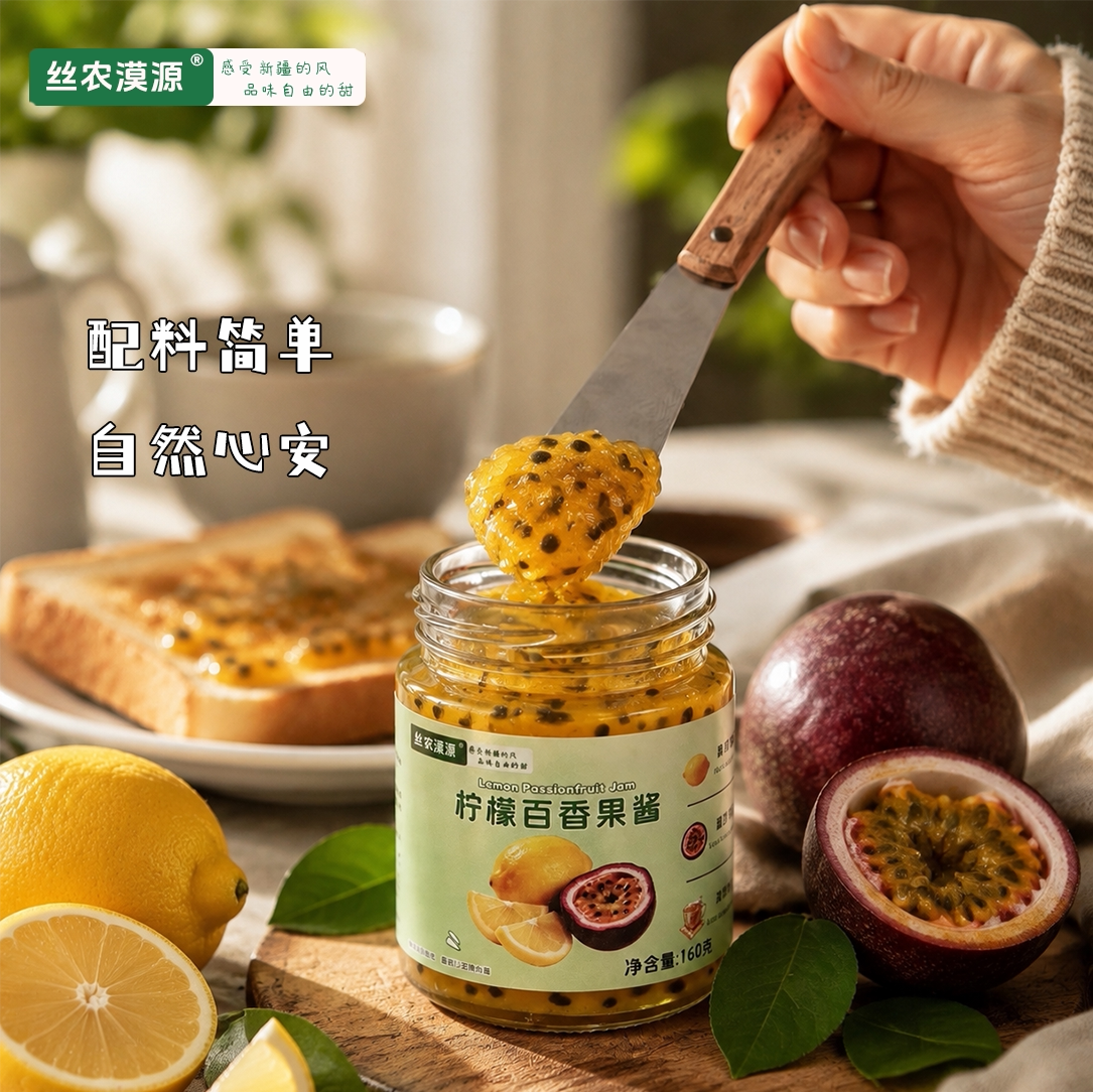 丝农漠源柠檬百香果酱160g瓶装