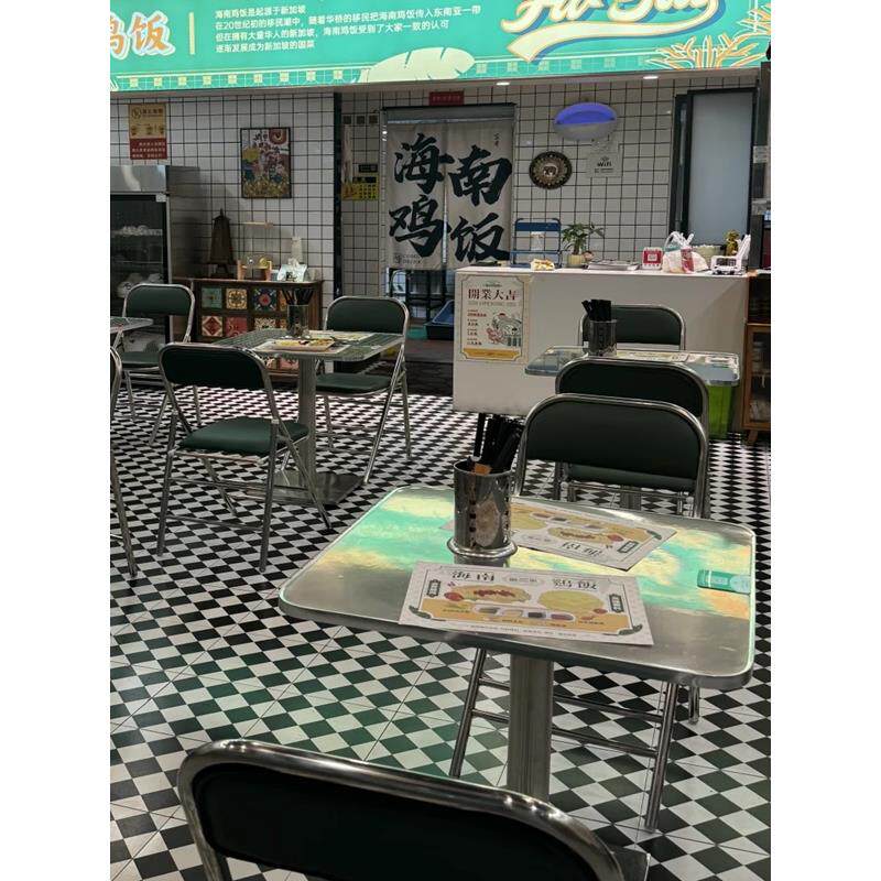 港式茶楼不锈钢桌椅组合商业餐饮便器快餐大排档烧烤店桌