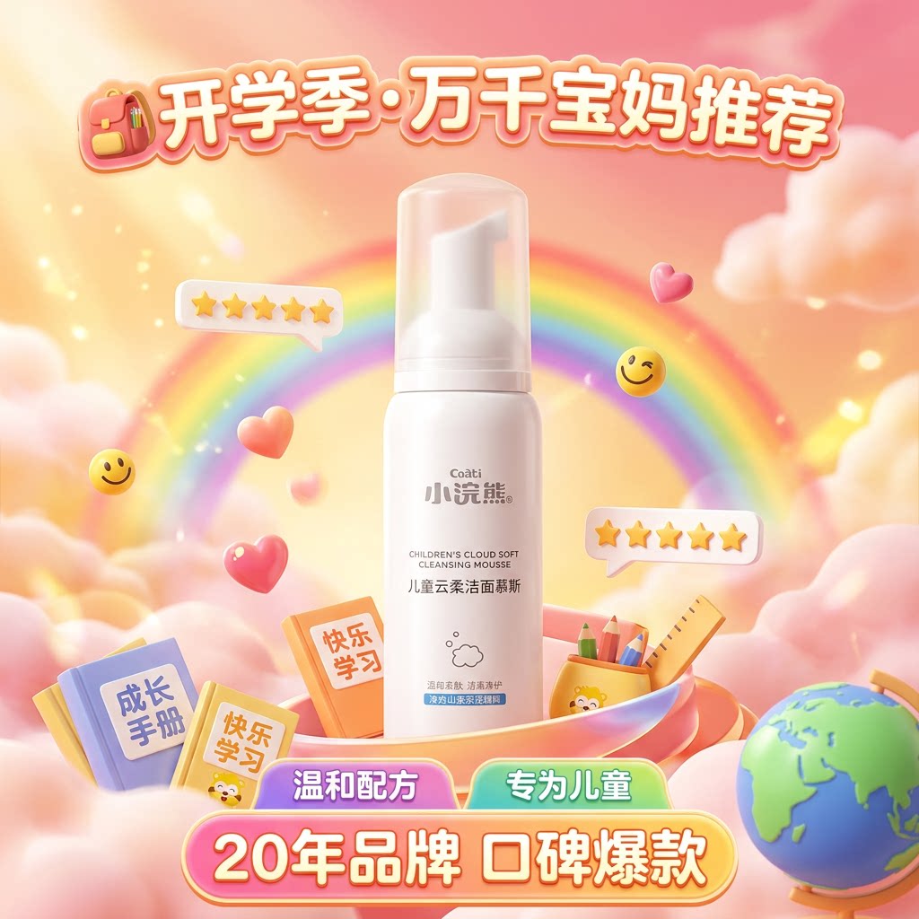小浣熊儿童氨基酸温和洗面奶